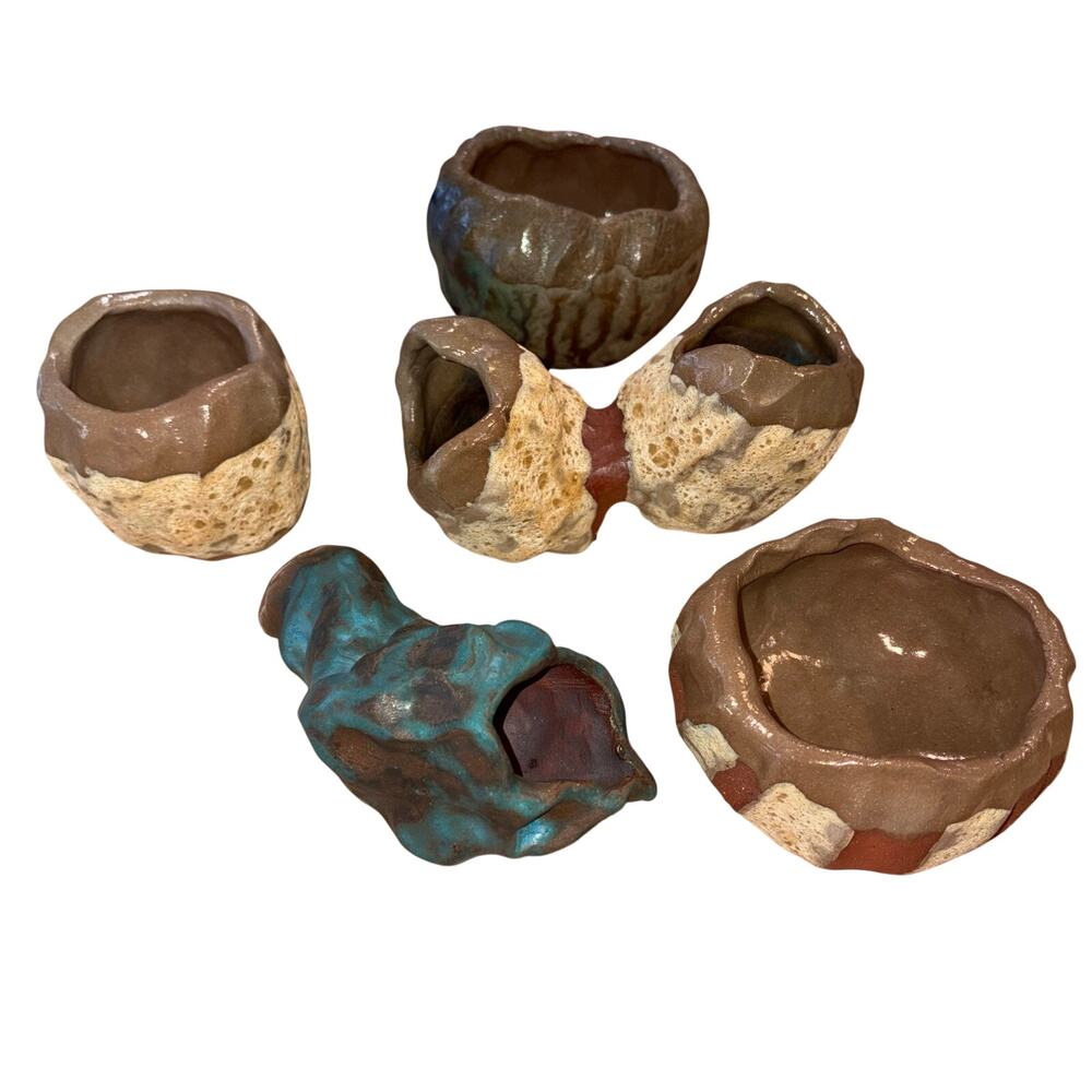 Coastal Joel Patton Art Pottery South Carolina Sea & Earth Barnacle Vessel Set